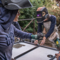 Fabrication de la créaroulotte, projet voté au budget participatif 2022.